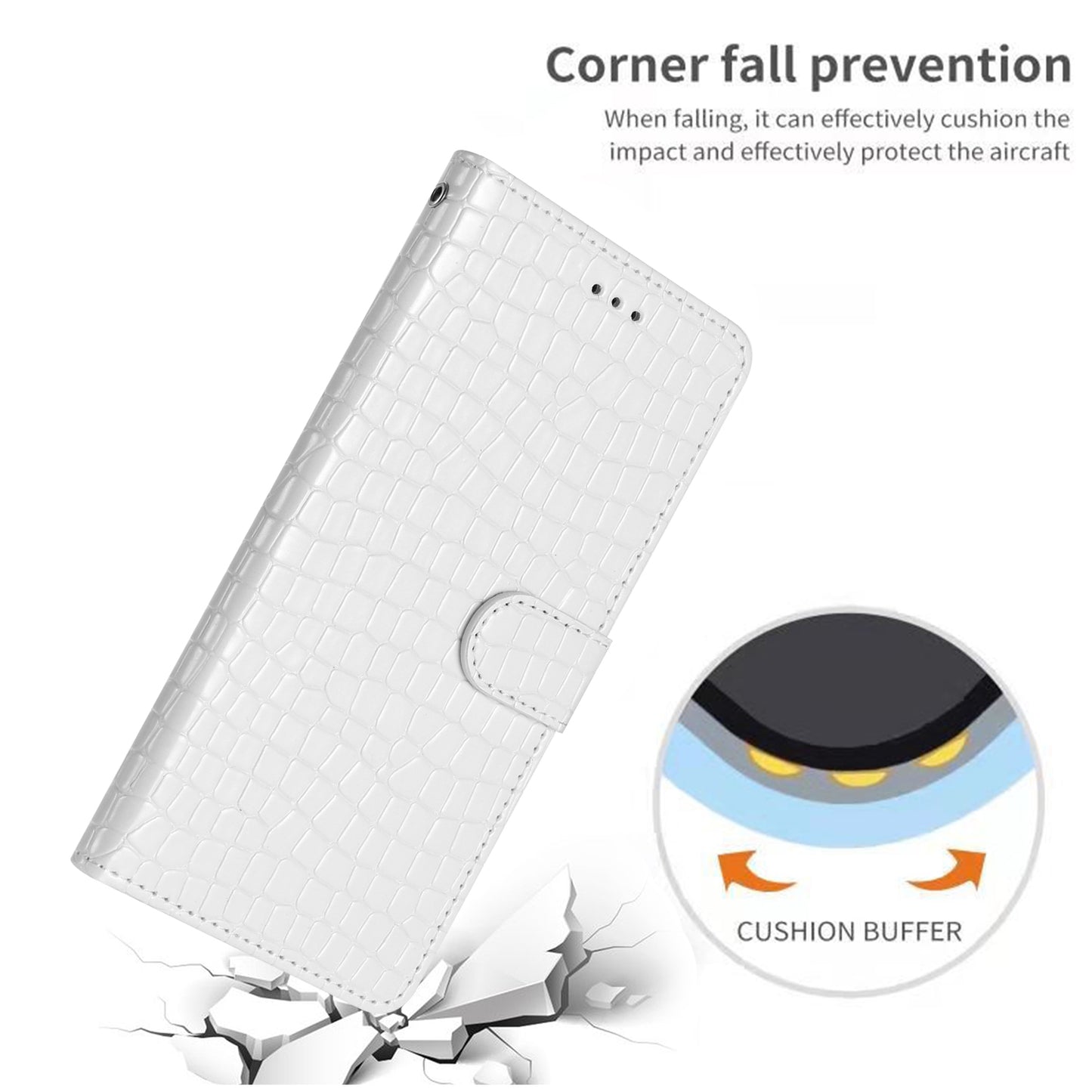 For Samsung Galaxy A04s 4G (164.7 x 76.7 x 9.1 mm) Anti-scratch Leather Wallet Stand Cover Crocodile Texture Phone Case