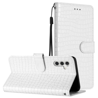 For Samsung Galaxy A04s 4G (164.7 x 76.7 x 9.1 mm) Anti-scratch Leather Wallet Stand Cover Crocodile Texture Phone Case