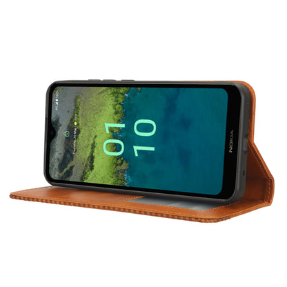 Retro Wallet Case for Nokia C110 , PU Leather Stand Magnetic Absorption Phone Cover