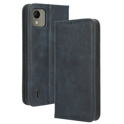 Retro Wallet Case for Nokia C110 , PU Leather Stand Magnetic Absorption Phone Cover
