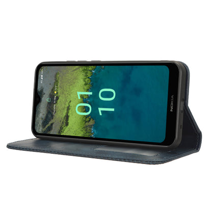 Retro Wallet Case for Nokia C110 , PU Leather Stand Magnetic Absorption Phone Cover