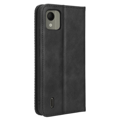 Retro Wallet Case for Nokia C110 , PU Leather Stand Magnetic Absorption Phone Cover