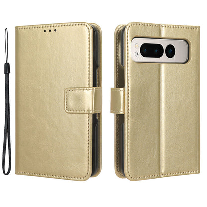 For Google Pixel Fold PU Leather + PC Phone Case Crazy Horse Texture Wallet Stand Flip Cover