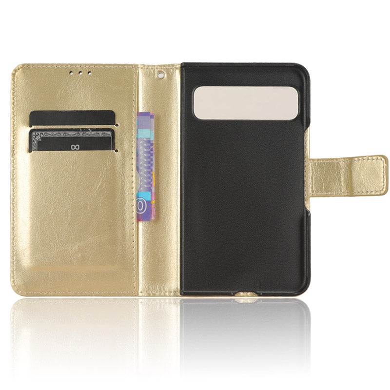 For Google Pixel Fold PU Leather + PC Phone Case Crazy Horse Texture Wallet Stand Flip Cover