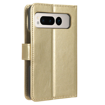 For Google Pixel Fold PU Leather + PC Phone Case Crazy Horse Texture Wallet Stand Flip Cover