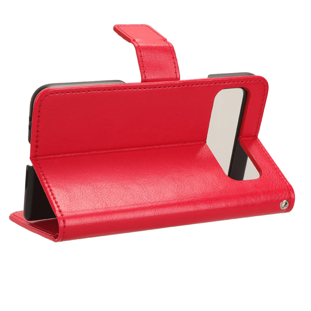 For Google Pixel Fold PU Leather + PC Phone Case Crazy Horse Texture Wallet Stand Flip Cover