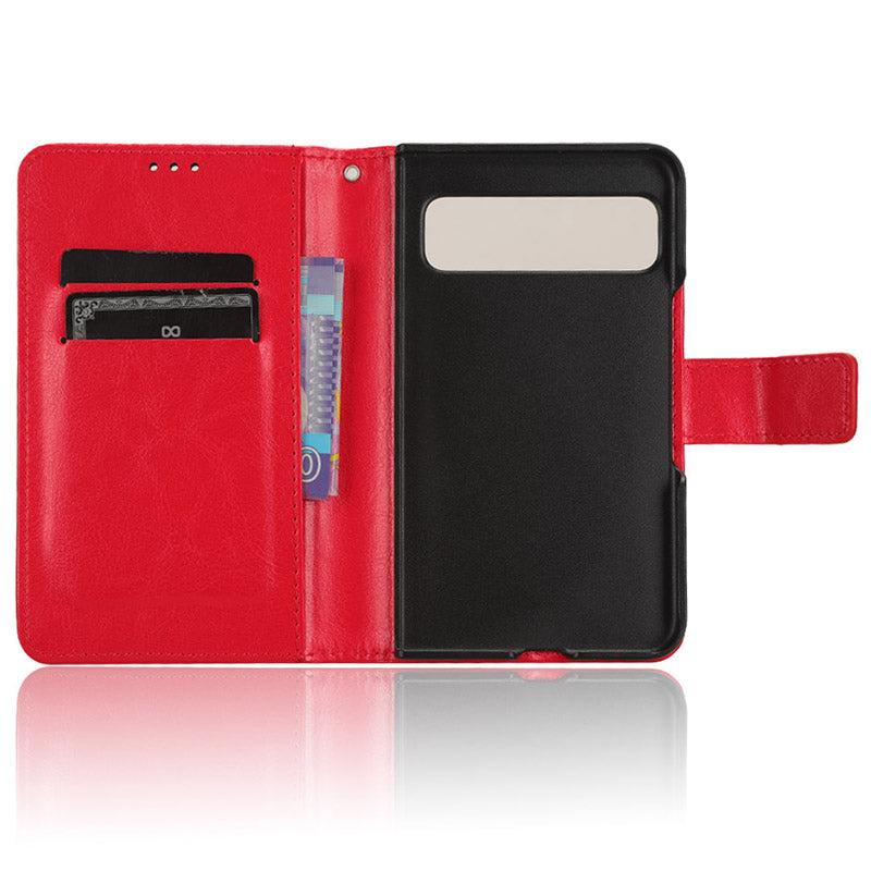 For Google Pixel Fold PU Leather + PC Phone Case Crazy Horse Texture Wallet Stand Flip Cover