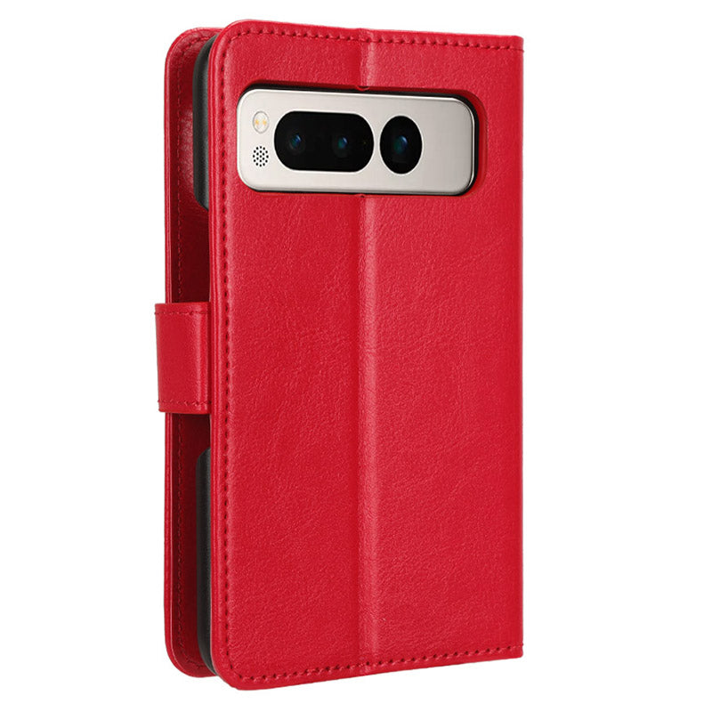 For Google Pixel Fold PU Leather + PC Phone Case Crazy Horse Texture Wallet Stand Flip Cover