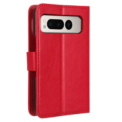 For Google Pixel Fold PU Leather + PC Phone Case Crazy Horse Texture Wallet Stand Flip Cover