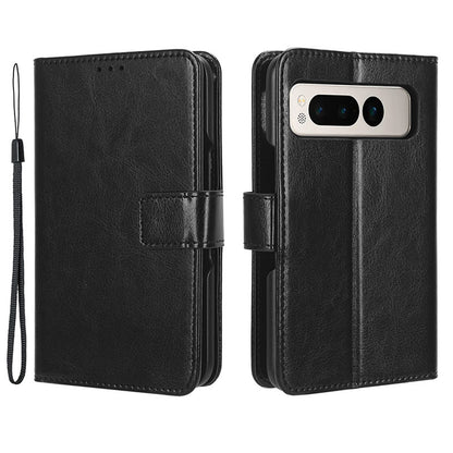 For Google Pixel Fold PU Leather + PC Phone Case Crazy Horse Texture Wallet Stand Flip Cover