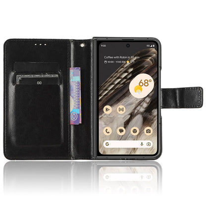 For Google Pixel Fold PU Leather + PC Phone Case Crazy Horse Texture Wallet Stand Flip Cover