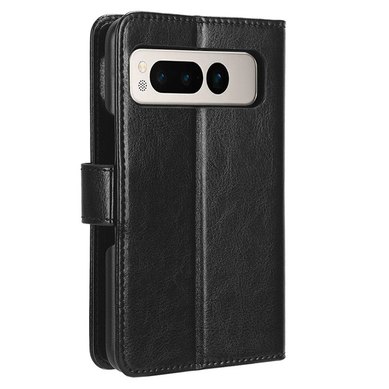 For Google Pixel Fold PU Leather + PC Phone Case Crazy Horse Texture Wallet Stand Flip Cover