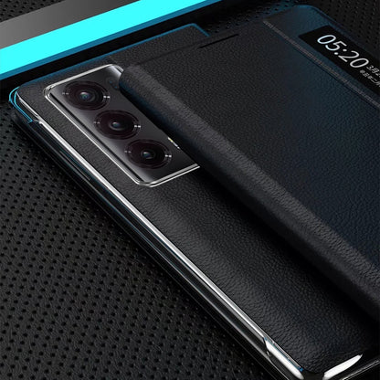 For Honor Magic V2 5G View Window Business Phone Case PU Leather Stand Flip Cover