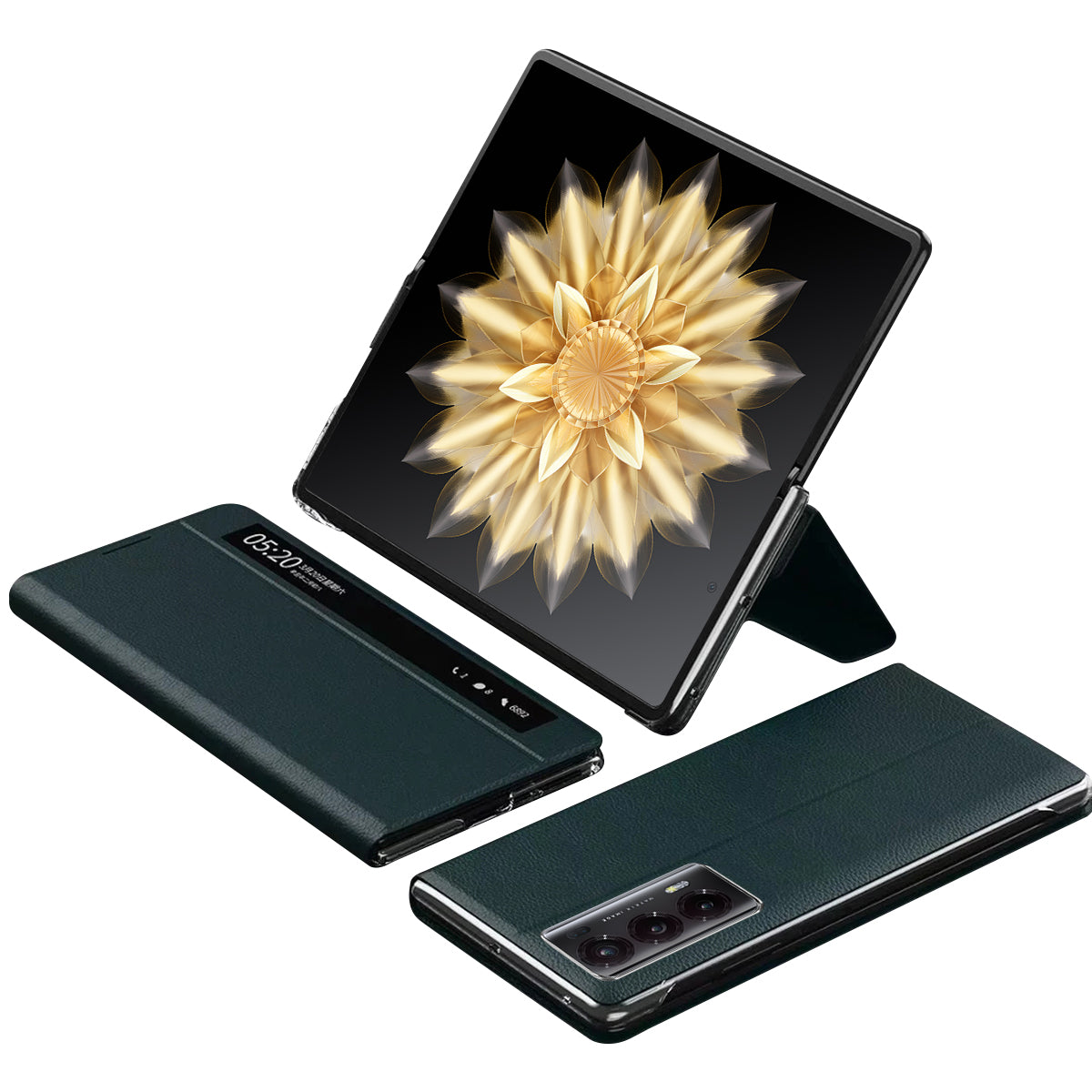 For Honor Magic V2 5G View Window Business Phone Case PU Leather Stand Flip Cover