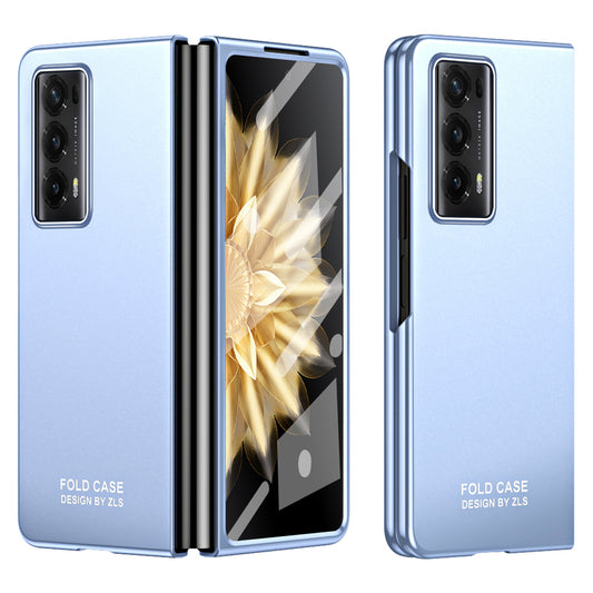 For Honor Magic V2 5G Hard PC Phone Case Full Body Shockproof Cover with Tempered Glass Film