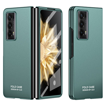 For Honor Magic V2 5G Hard PC Phone Case Full Body Shockproof Cover with Tempered Glass Film