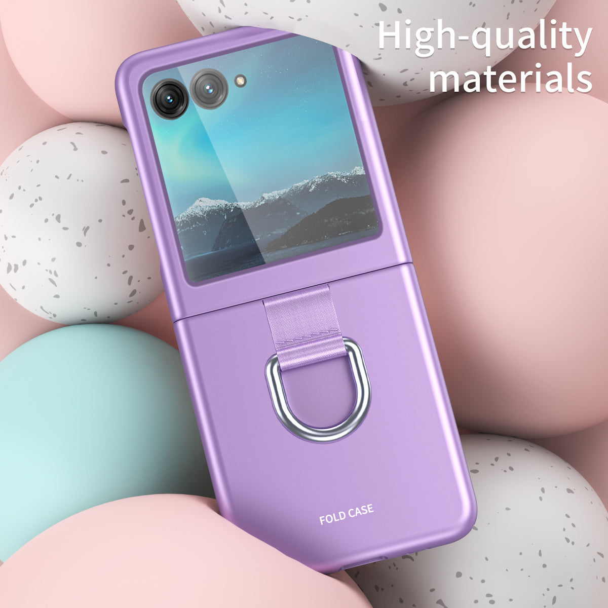 For Motorola Razr 40 Ultra 5G Rubberized Hard PC Phone Case Ring Holder Anti Drop Protective Cover