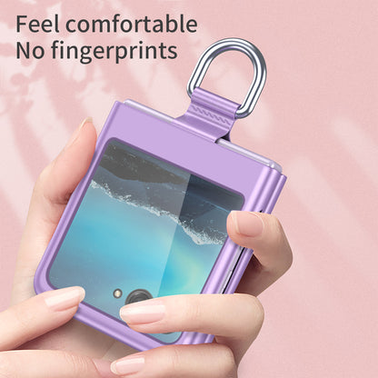 For Motorola Razr 40 Ultra 5G Rubberized Hard PC Phone Case Ring Holder Anti Drop Protective Cover
