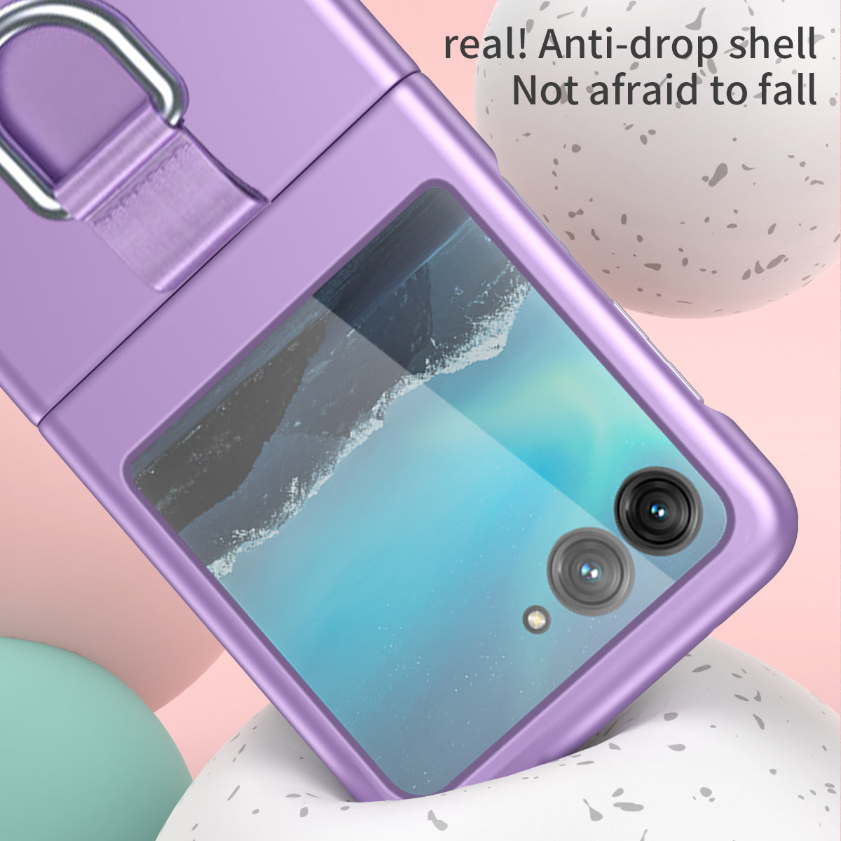 For Motorola Razr 40 Ultra 5G Rubberized Hard PC Phone Case Ring Holder Anti Drop Protective Cover