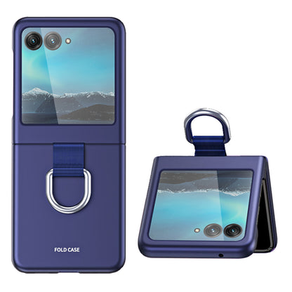 For Motorola Razr 40 Ultra 5G Rubberized Hard PC Phone Case Ring Holder Anti Drop Protective Cover