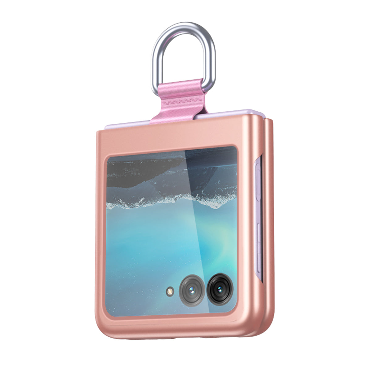 For Motorola Razr 40 Ultra 5G Rubberized Hard PC Phone Case Ring Holder Anti Drop Protective Cover