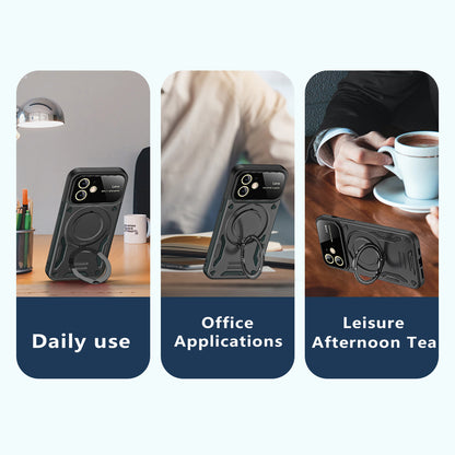 Scratch Resistant Case for iPhone 11 Compatible with MagSafe PC+TPU Kickstand Phone Cover