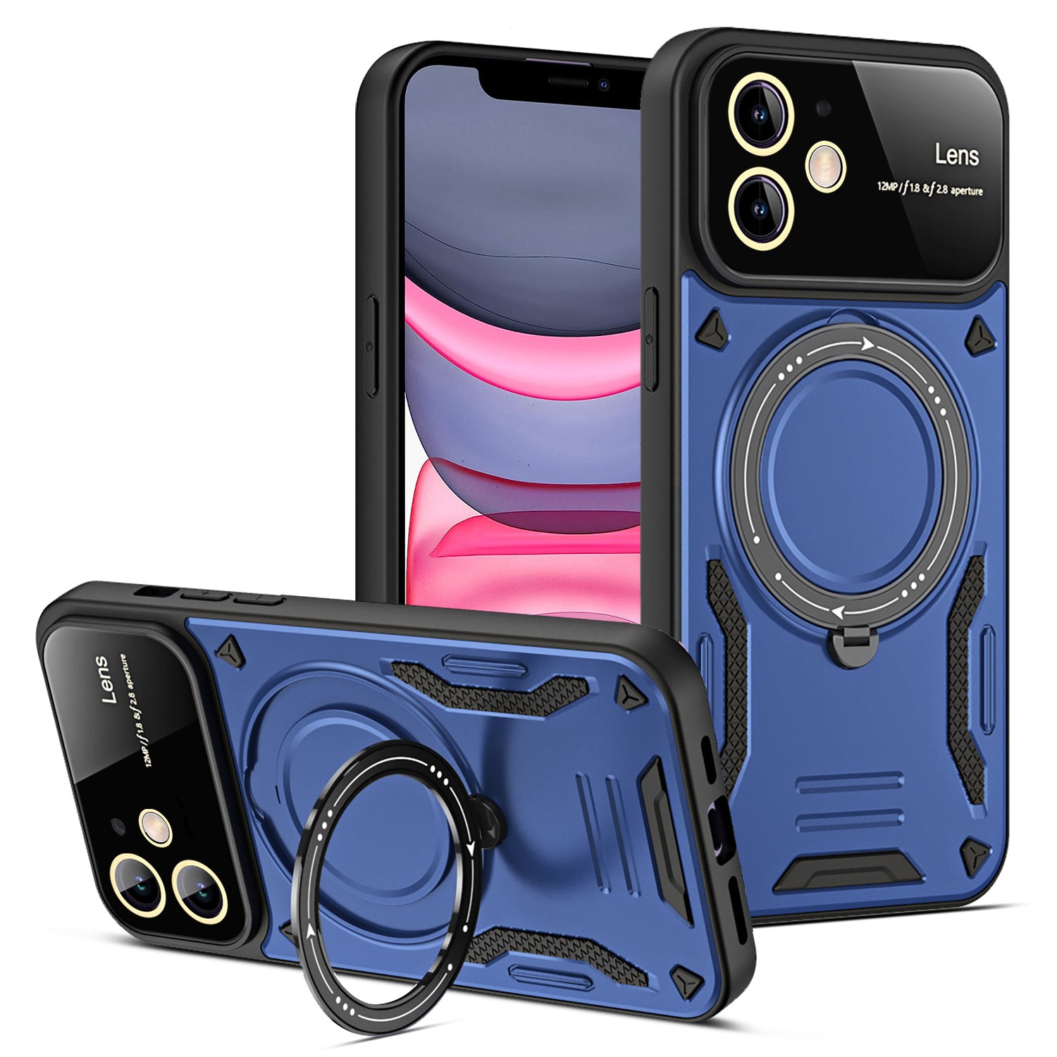 Scratch Resistant Case for iPhone 11 Compatible with MagSafe PC+TPU Kickstand Phone Cover