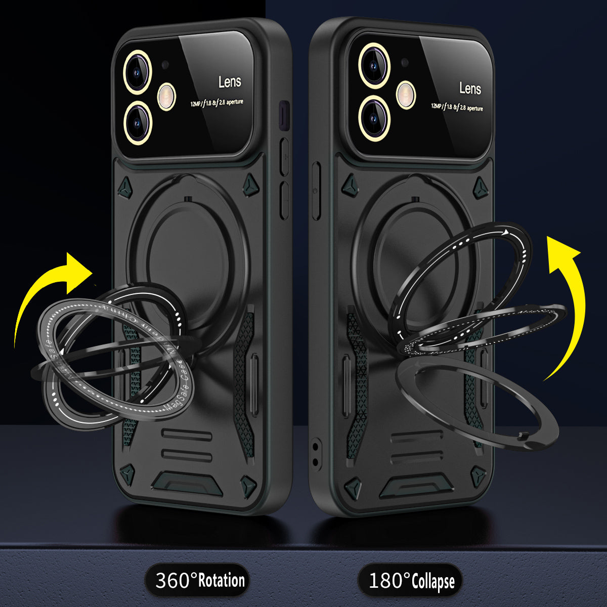 Scratch Resistant Case for iPhone 11 Compatible with MagSafe PC+TPU Kickstand Phone Cover