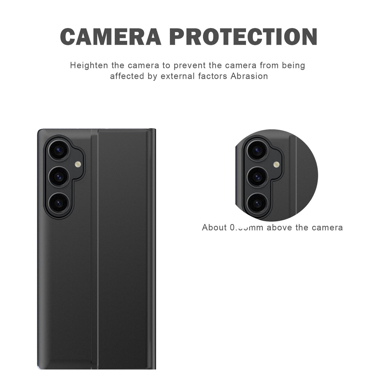 View Window Phone Shell for Samsung Galaxy S23 FE Anti-scratch PU Leather Flip Stand Cover