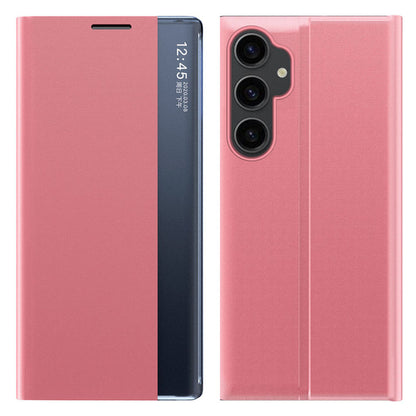 View Window Phone Shell for Samsung Galaxy S23 FE Anti-scratch PU Leather Flip Stand Cover