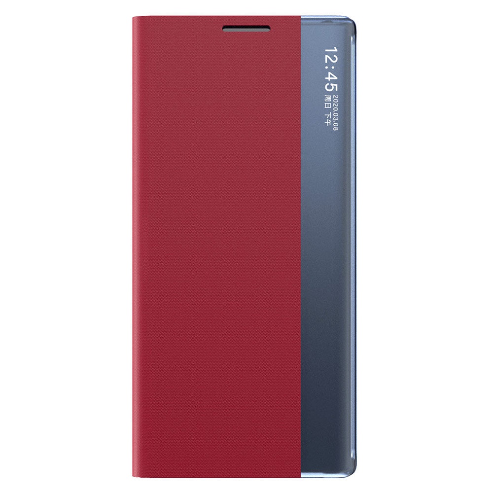 View Window Phone Shell for Samsung Galaxy S23 FE Anti-scratch PU Leather Flip Stand Cover