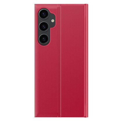 View Window Phone Shell for Samsung Galaxy S23 FE Anti-scratch PU Leather Flip Stand Cover