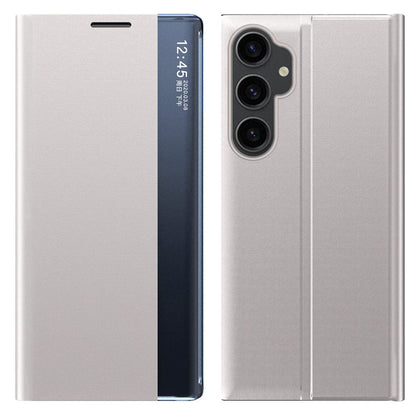 View Window Phone Shell for Samsung Galaxy S23 FE Anti-scratch PU Leather Flip Stand Cover