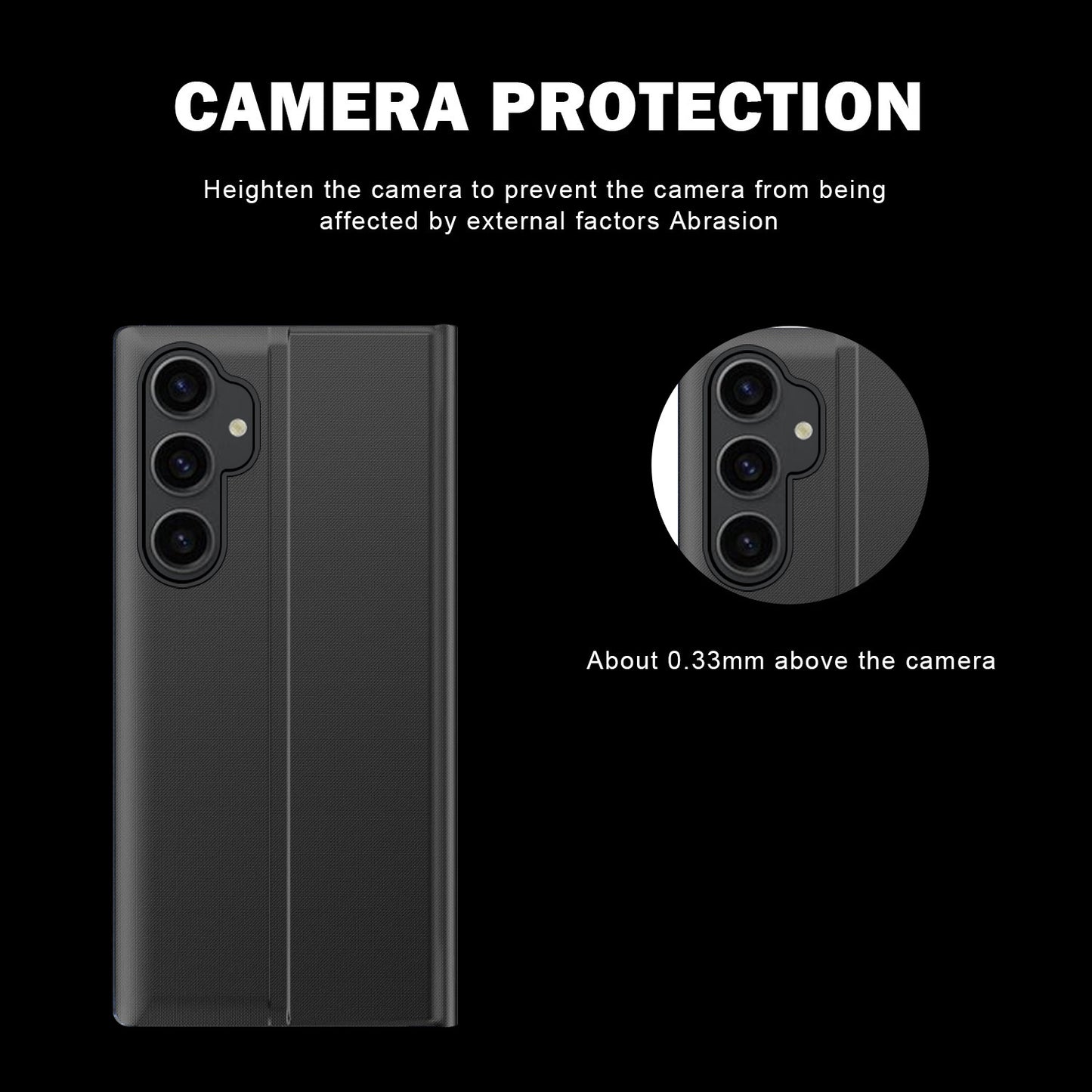 View Window Phone Shell for Samsung Galaxy S23 FE Anti-scratch PU Leather Flip Stand Cover