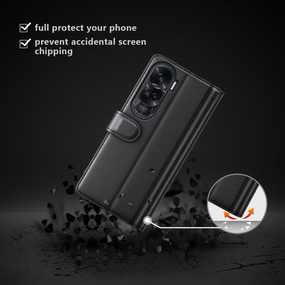 For Honor 90 Lite 5G / X50i 5G Shockproof Phone Case Genuine Split Leather Wallet Stand Cover