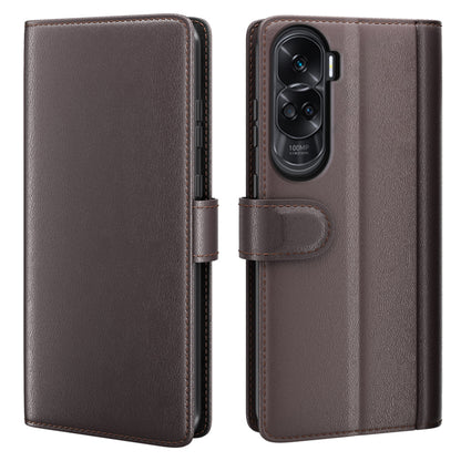 For Honor 90 Lite 5G / X50i 5G Shockproof Phone Case Genuine Split Leather Wallet Stand Cover
