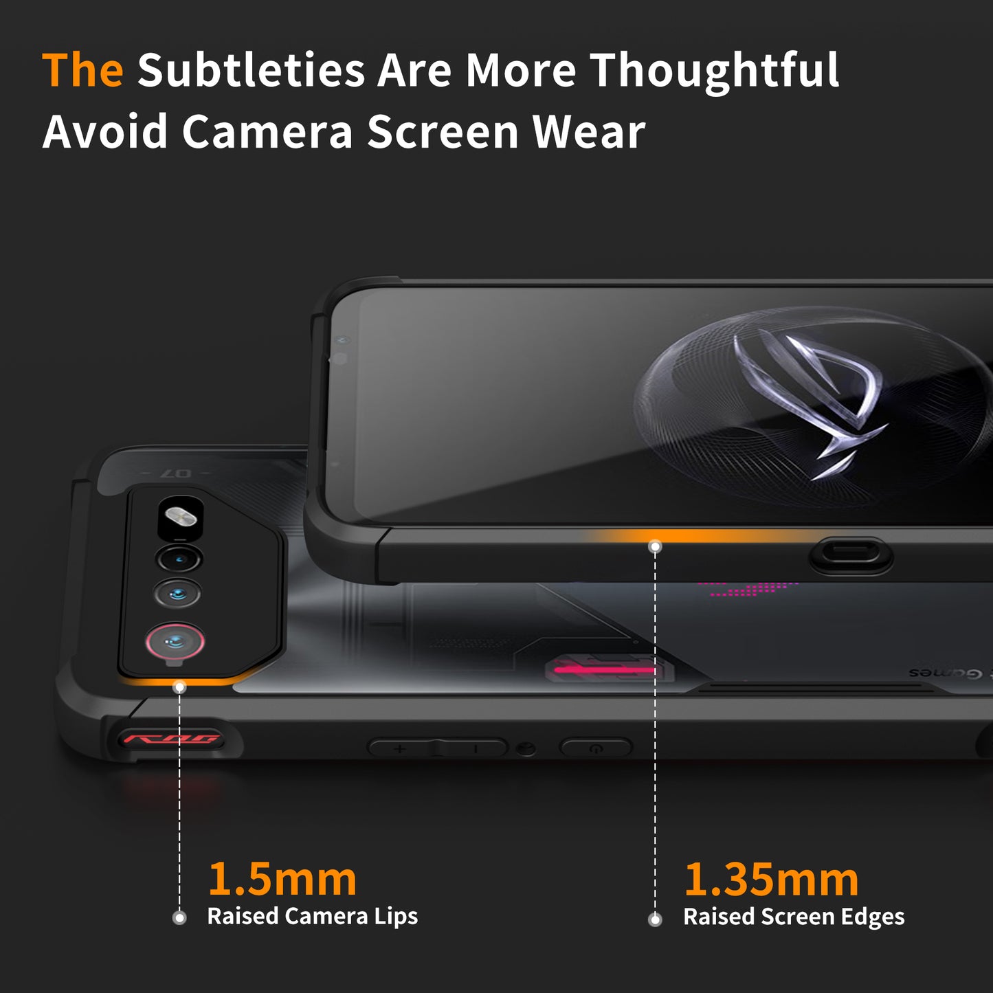 For Asus ROG Phone 6 5G / ROG Phone 7 5G Anti-Scratch Phone Case Hard PC+TPU Phone Cover