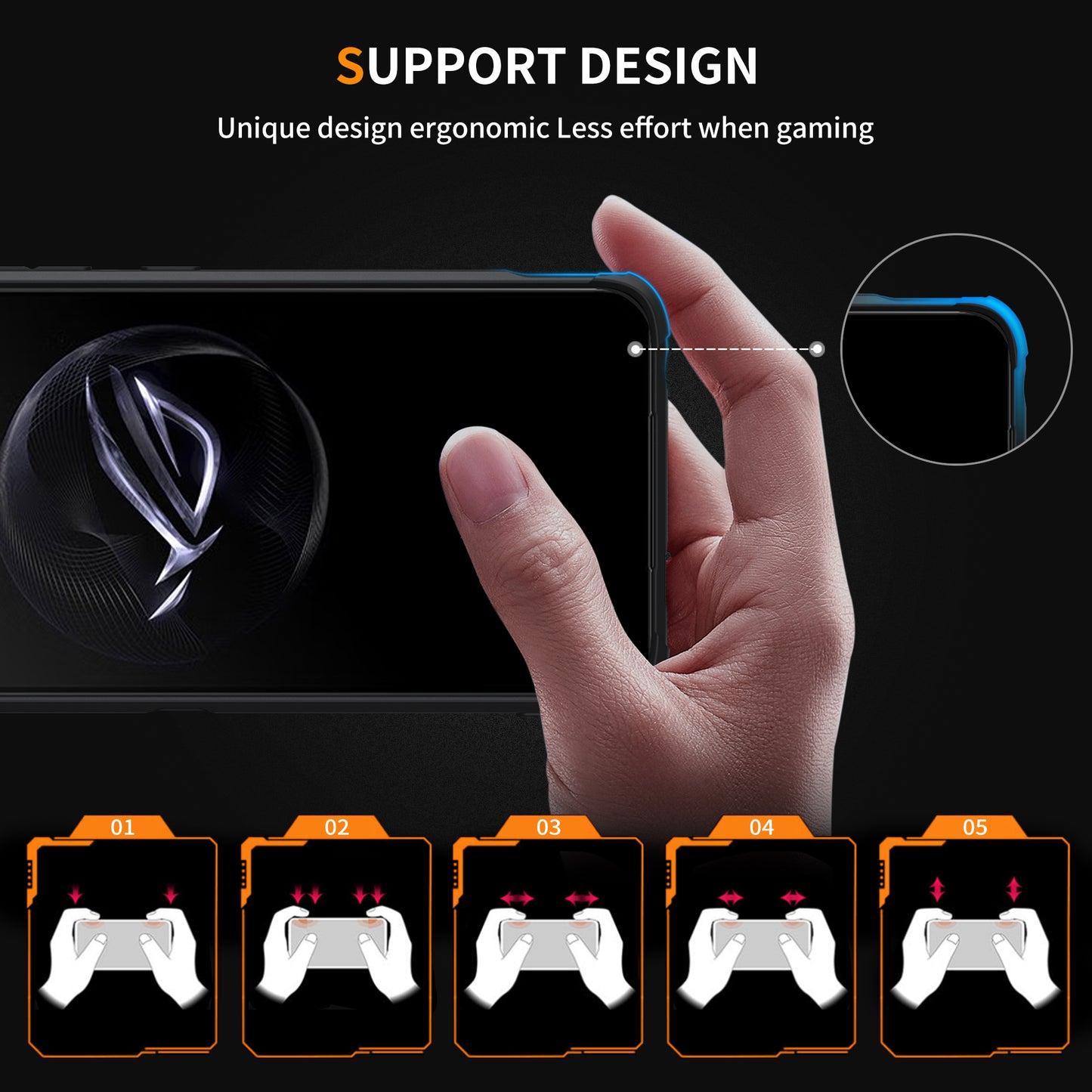 For Asus ROG Phone 6 5G / ROG Phone 7 5G Anti-Scratch Phone Case Hard PC+TPU Phone Cover