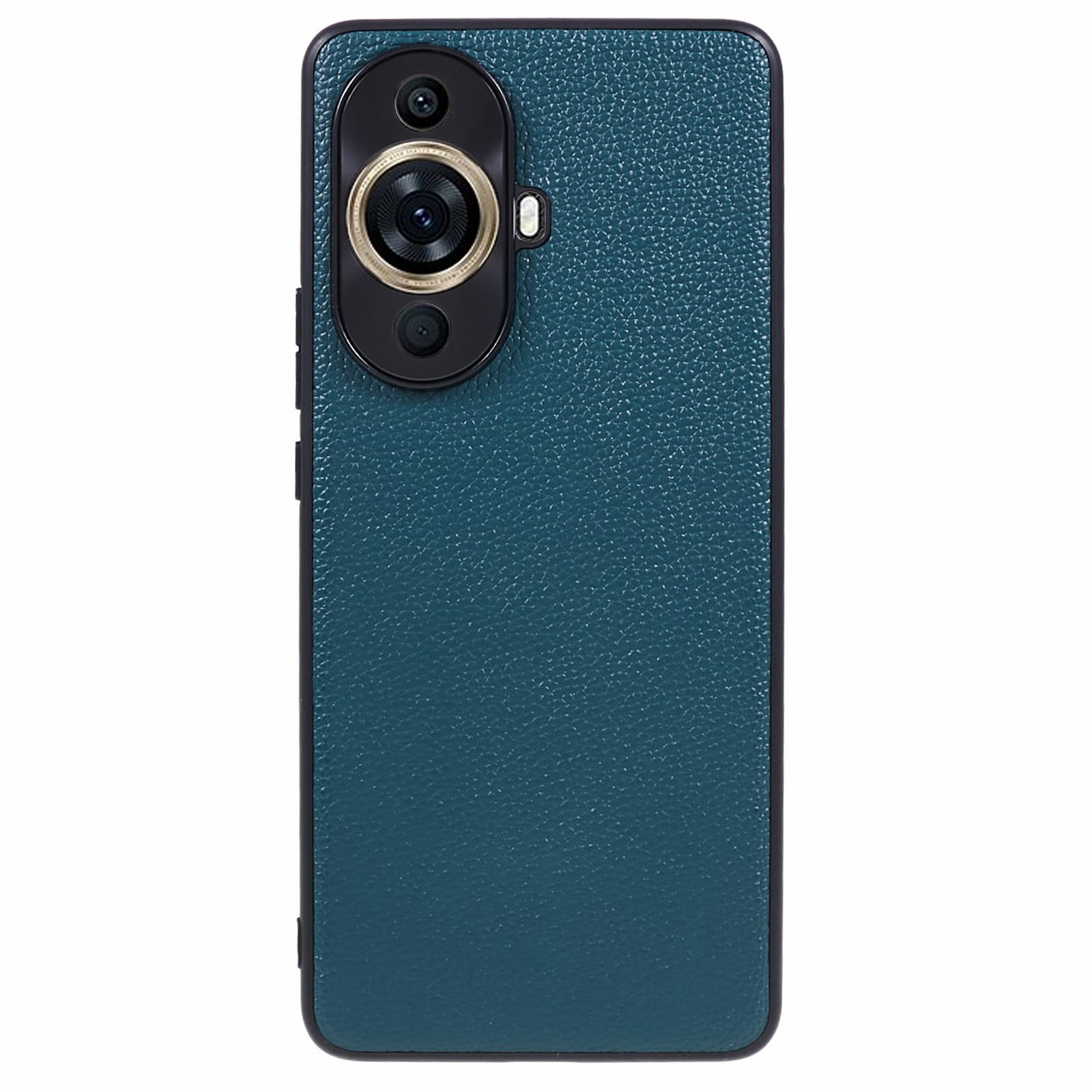 For Huawei nova 11 Pro / nova 11 Ultra Litchi Texture Phone Case Genuine Cow Leather + PC+TPU Cover with Metal Camera Guard