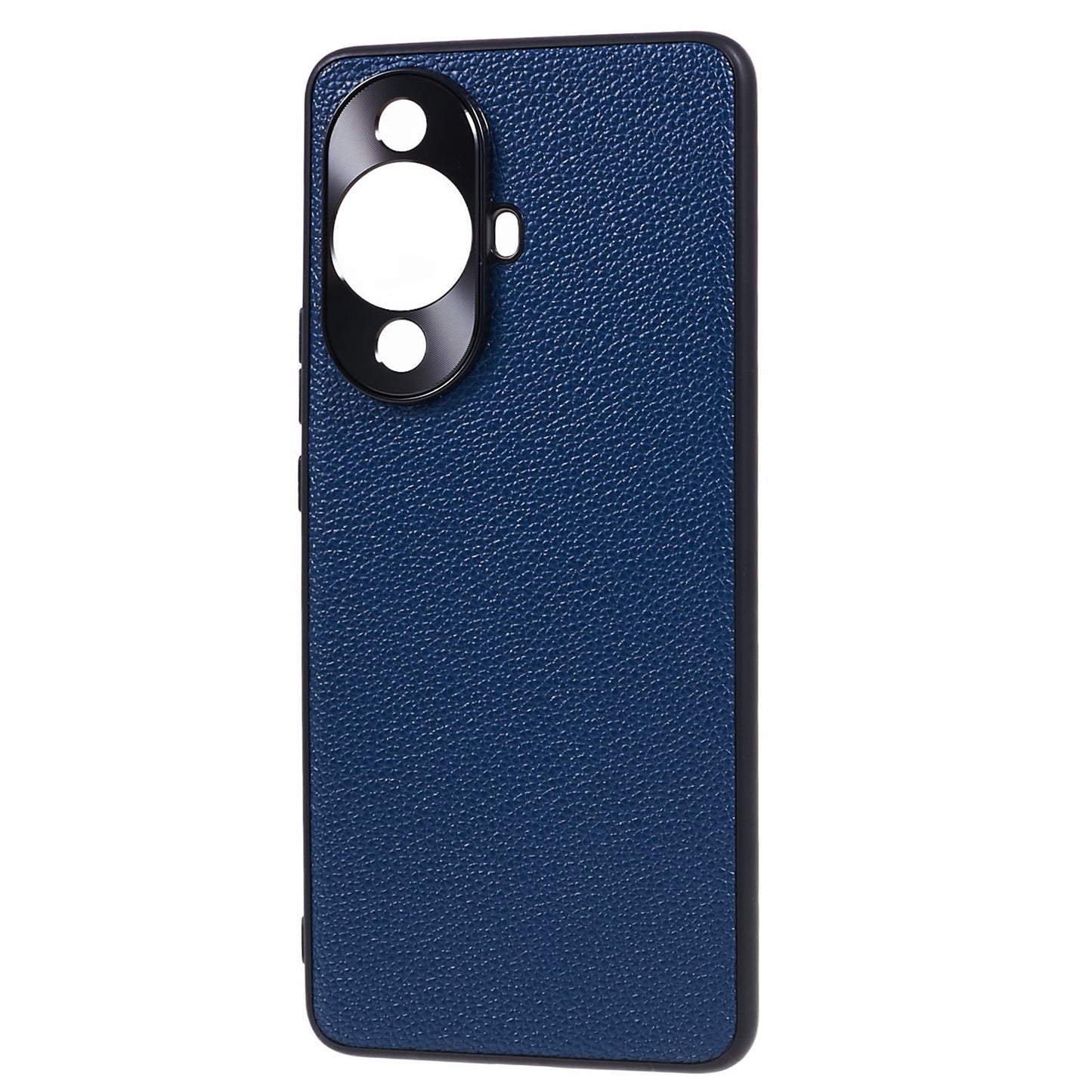 For Huawei nova 11 Pro / nova 11 Ultra Litchi Texture Phone Case Genuine Cow Leather + PC+TPU Cover with Metal Camera Guard