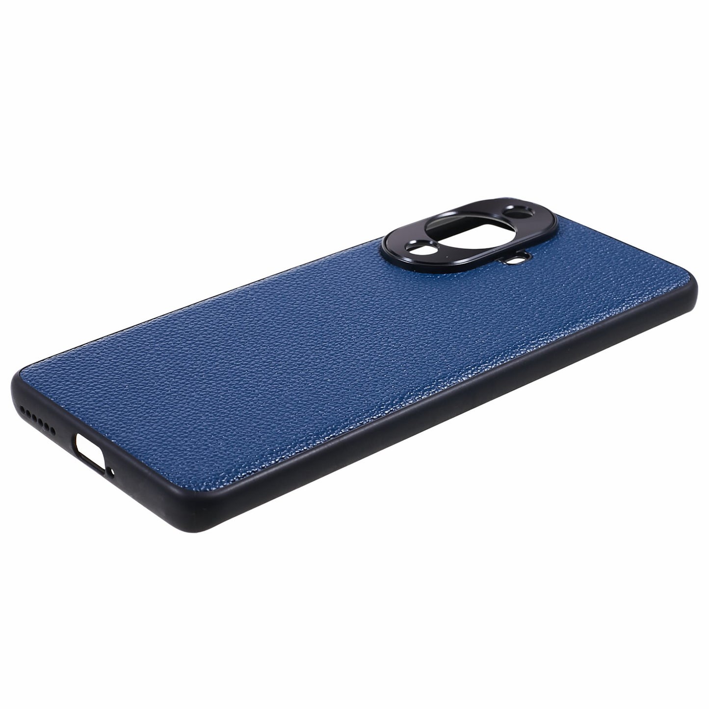 For Huawei nova 11 Pro / nova 11 Ultra Litchi Texture Phone Case Genuine Cow Leather + PC+TPU Cover with Metal Camera Guard