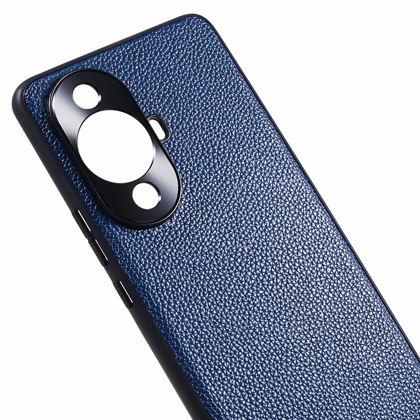 For Huawei nova 11 Pro / nova 11 Ultra Litchi Texture Phone Case Genuine Cow Leather + PC+TPU Cover with Metal Camera Guard