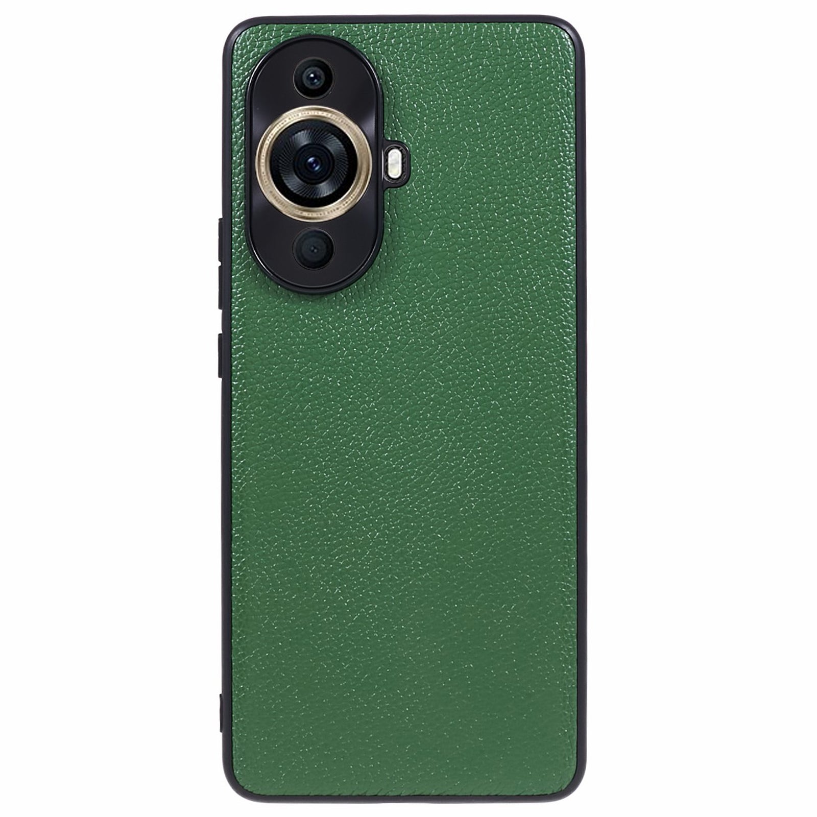 For Huawei nova 11 Pro / nova 11 Ultra Litchi Texture Phone Case Genuine Cow Leather + PC+TPU Cover with Metal Camera Guard