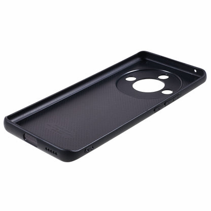 For Honor X50 Genuine Cow Leather Coated PC+TPU Case Metal Camera Frame Litchi Texture Phone Cover