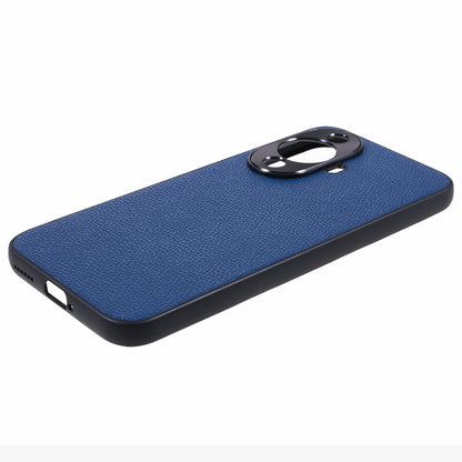 For Huawei nova 11 Camera Protection Phone Case Genuine Cow Leather+PC+TPU Shockproof Cover