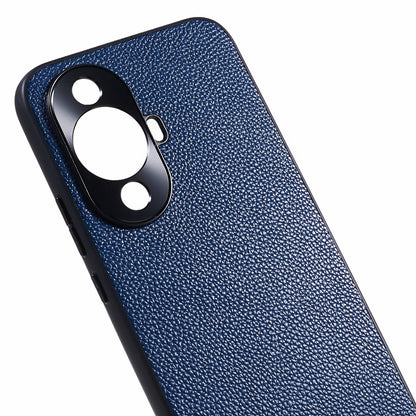 For Huawei nova 11 Camera Protection Phone Case Genuine Cow Leather+PC+TPU Shockproof Cover