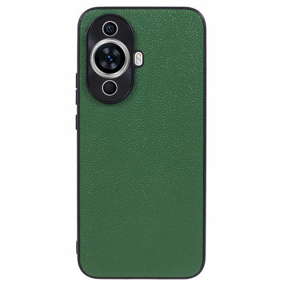 For Huawei nova 11 Camera Protection Phone Case Genuine Cow Leather+PC+TPU Shockproof Cover