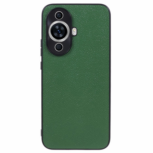 For Huawei nova 11 Camera Protection Phone Case Genuine Cow Leather+PC+TPU Shockproof Cover
