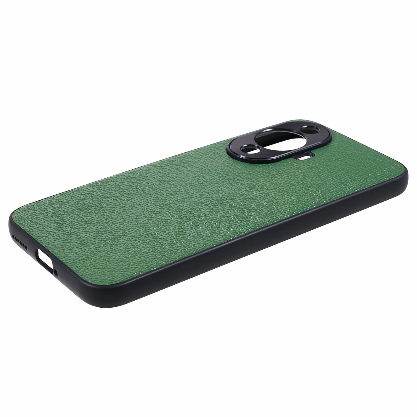 For Huawei nova 11 Camera Protection Phone Case Genuine Cow Leather+PC+TPU Shockproof Cover