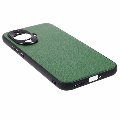 For Huawei nova 11 Camera Protection Phone Case Genuine Cow Leather+PC+TPU Shockproof Cover